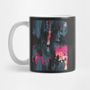 New dawn pink - fluid painting pouring image in teal, black and pink Mug